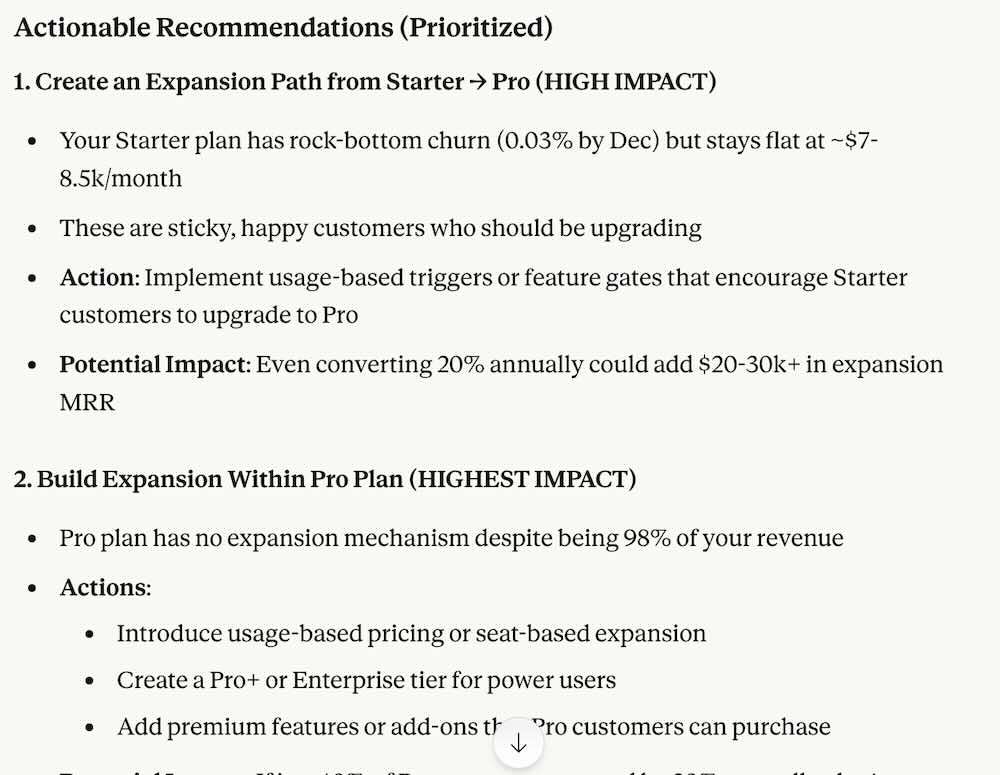 NRR analysis recommendations from AI